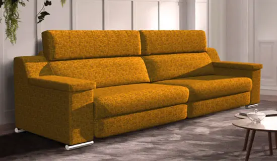 Sofa 2 plazas con cabezal abatible y pata baja