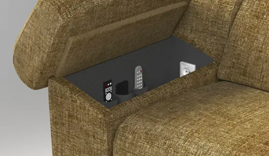 Detalle brazo arcón y enchufe con usb