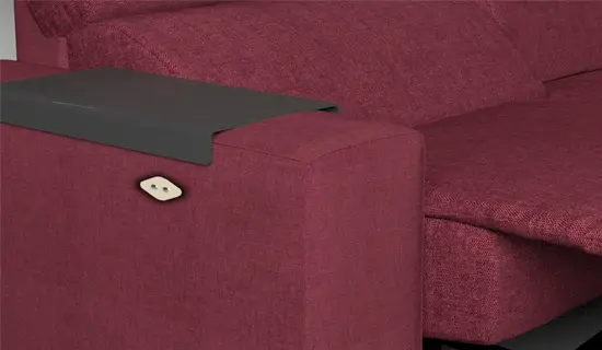 Detalle brazo recto con bandeja y botonera