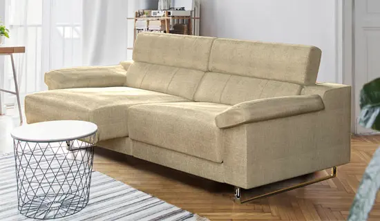 Sofa de 2 plazas deslizantes y pata alta