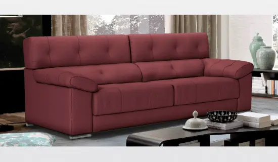 Sofa de 2 plazas con cabezal abatible y pata baja