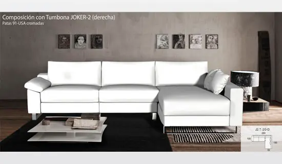 Sofa tumbona con pata alta