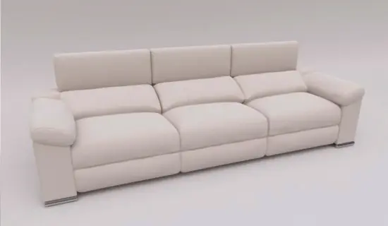 Sofa dfe 3 plazas con cabezal abatible y pata baja
