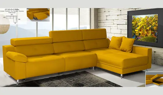 Sofá tumbona con pata alta