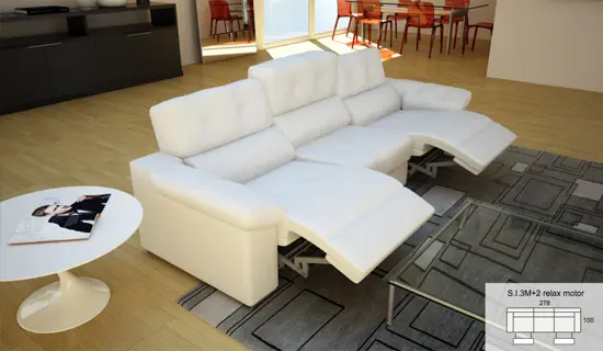 Sofá de 3 plazas con asientos relax motorizados